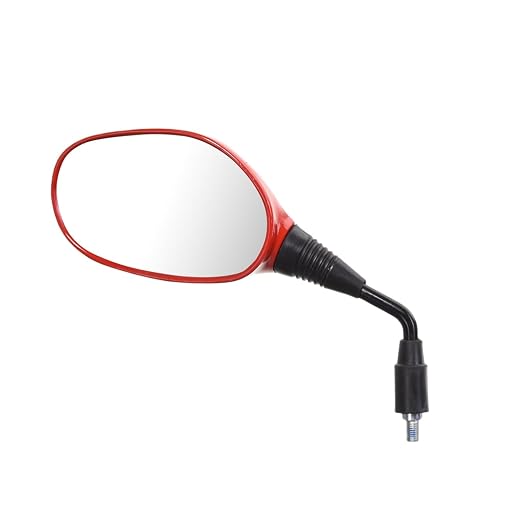 Zombieeast Bike Motorcycle Rear View Mirrors Adjustable Mirrors Wind Wing Side Mirror Shatterproof Glass Right Hand Suitable Red for Hero Passion Pro
