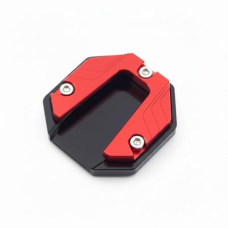 Bike Universal Alluminium Scooter Motorcycle Kickstand Extender Foot Side Stand Extension Pad Support Plate Anti-Skid Enlarged Base Red for Pulsar 220 F