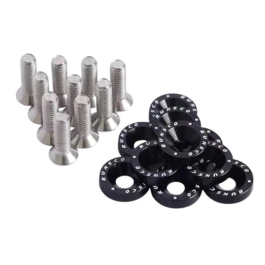 Zombieeast Bike 10pc/Set Aluminum Fender Washer Engine Dress Up Kit Fender Washers Bolts CNC Bumper Fender Washer Bolt for Modified Car Fender Fasteners HF Dawn