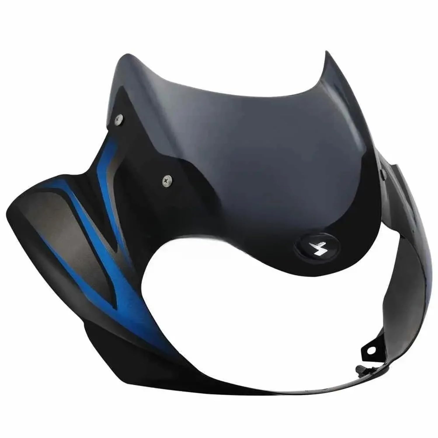 Zombieeast Bike Headlight Visor/Head Light Visor Black (Blue STK) 01 HV for Bajaj Discover 150cc (3D Type)