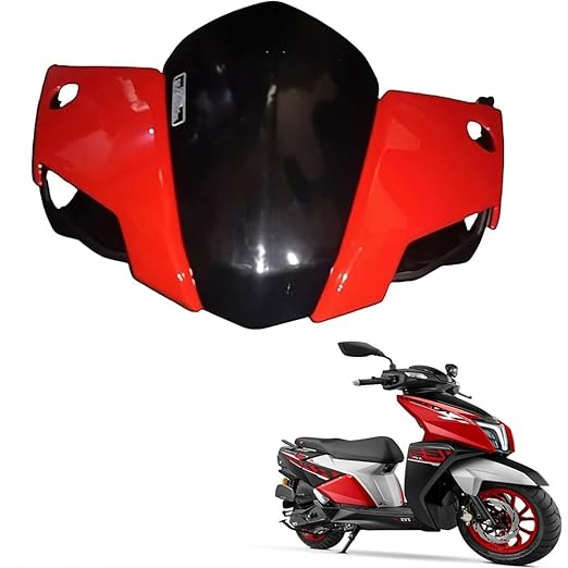 Zombieeast Headlight Visor Matt Red for Tvs Ntorq Visor