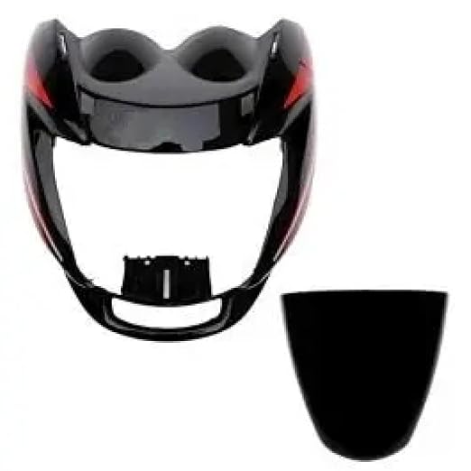 Zombieeast Bike Headlight Visor/Head Light Visor Black&Red HV for Hero Passion Pro Old Model
