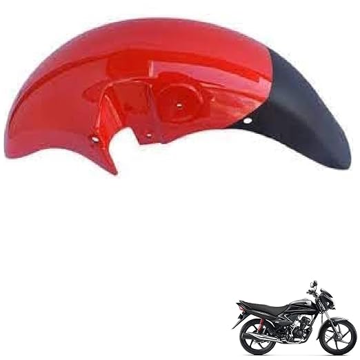 Zombieeast Bike Front Mudguard/Front Mud Guard Sports Red Suitable For Honda Dream Yuga