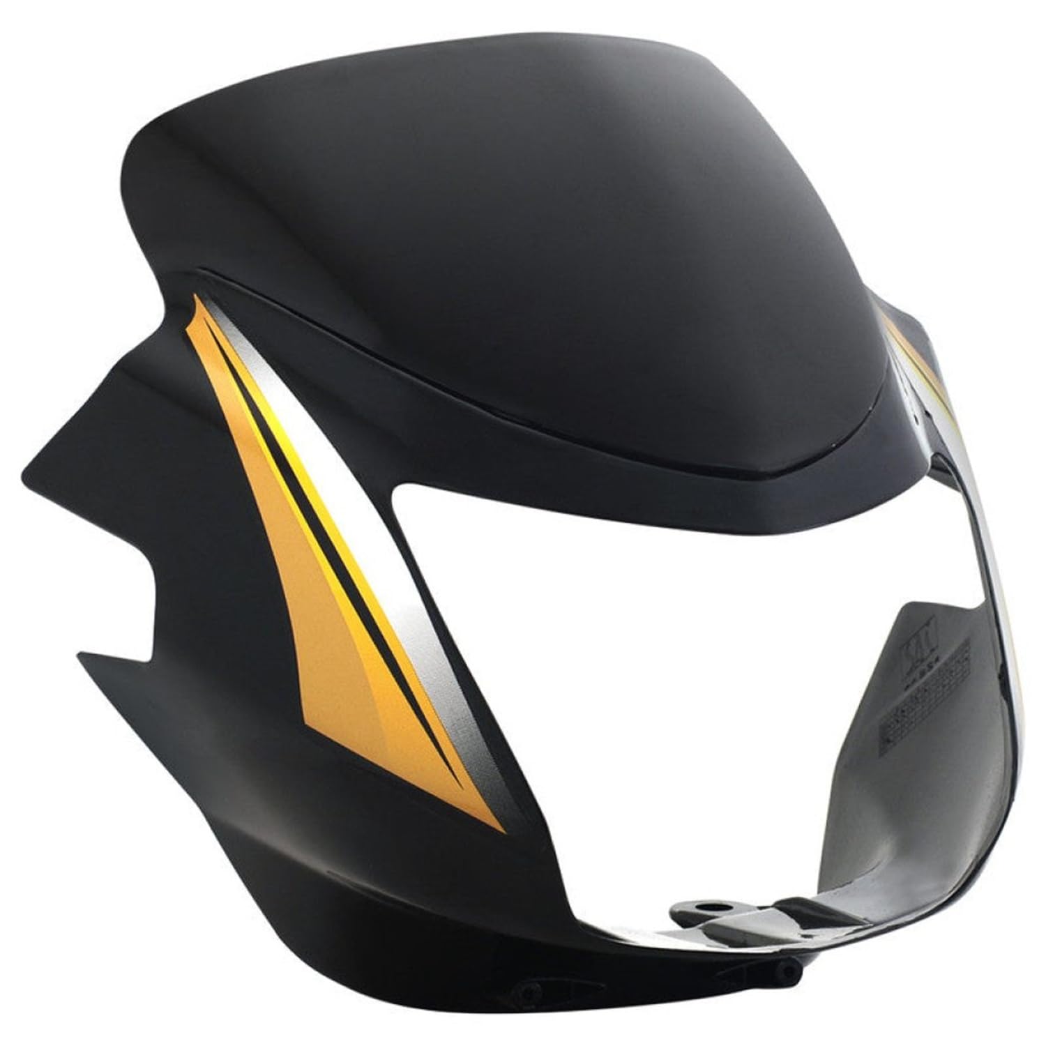 Zombieeast Bike Headlight/Head Light Visor with Glass Black (Yellow Sticker) for Tvs Starcvti 110 Cc Latest (Type-3)