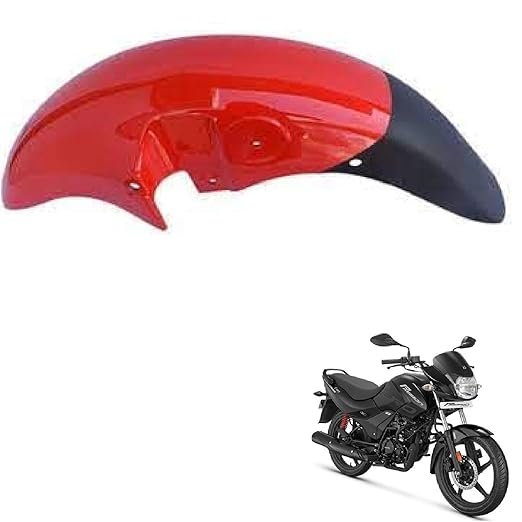 Zombieeast Bike Front Mudguard/Mud Guard Red 01 FM For Hero Passion pro Bs6