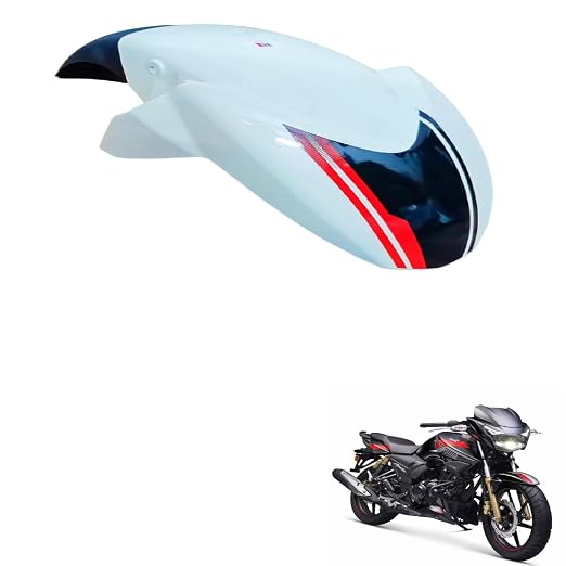 Zombieeast Bike Front mudguard Motorcycle Protection, Stylish White Suitable For Apache RTR 180 2V