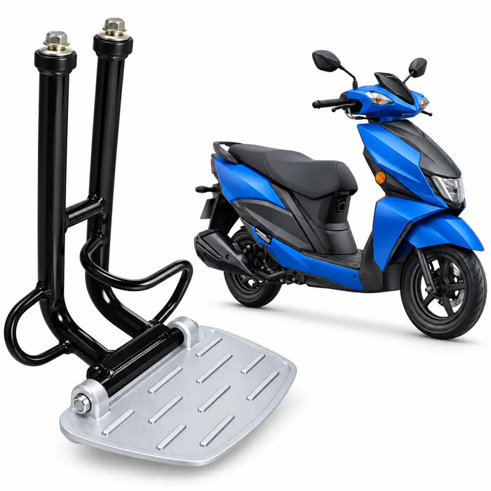 Avenis 125 Rear Left Footrest – Heavy Duty Black Metal Footrest with Silver Foot Plate | ZombieEast