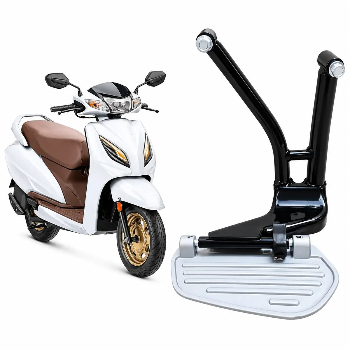Activa 6G Footrest Stand – Rear Left Passenger Footrest Assembly Black | ZombieEast
