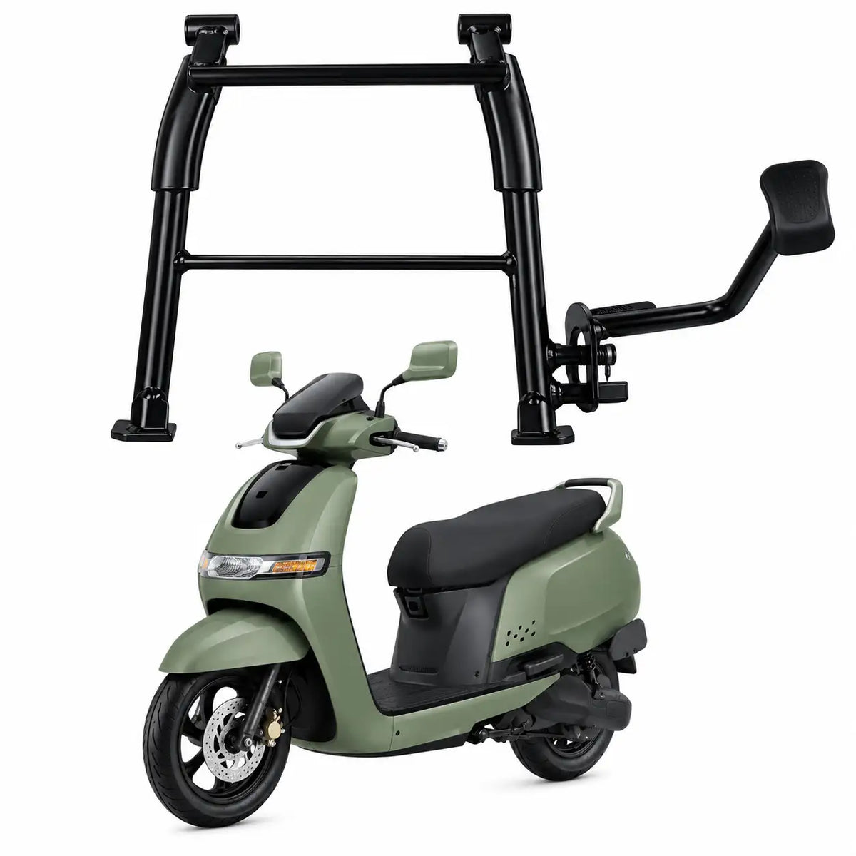 TVS iQube S Centre Stand with Fitting Accessories – Heavy-Duty Main Stand Assembly for Electric Scooter | ZombieEast