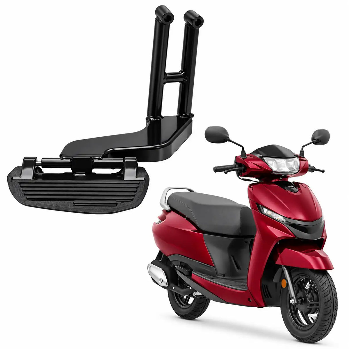 TVS Jupiter 113 Rear Left Footrest Stand – Black Passenger Footrest Assembly | ZombieEast