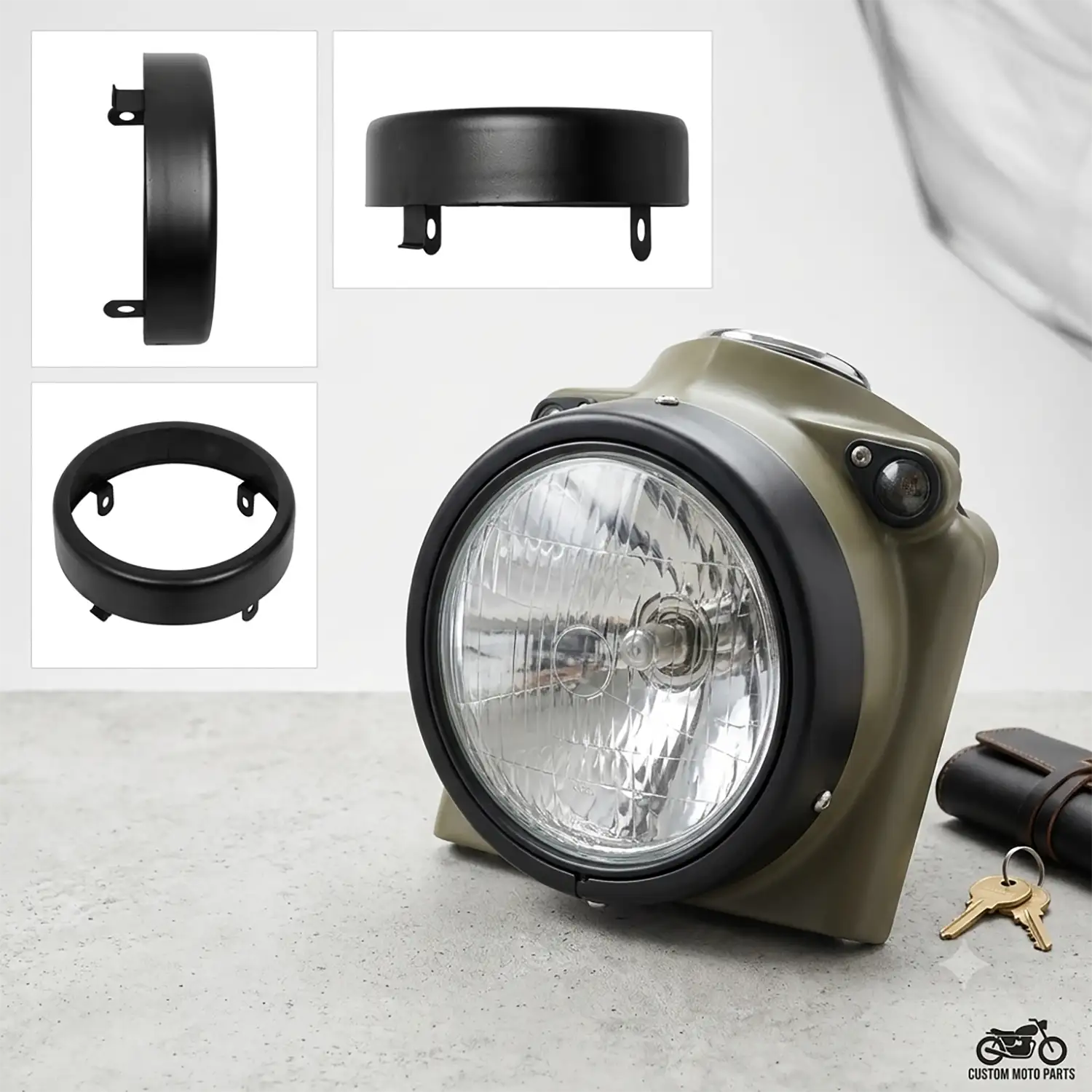 Royal Enfield Classic 350 Reborn Headlight Ring Matt Black – Headlight Cover | ZombieEast