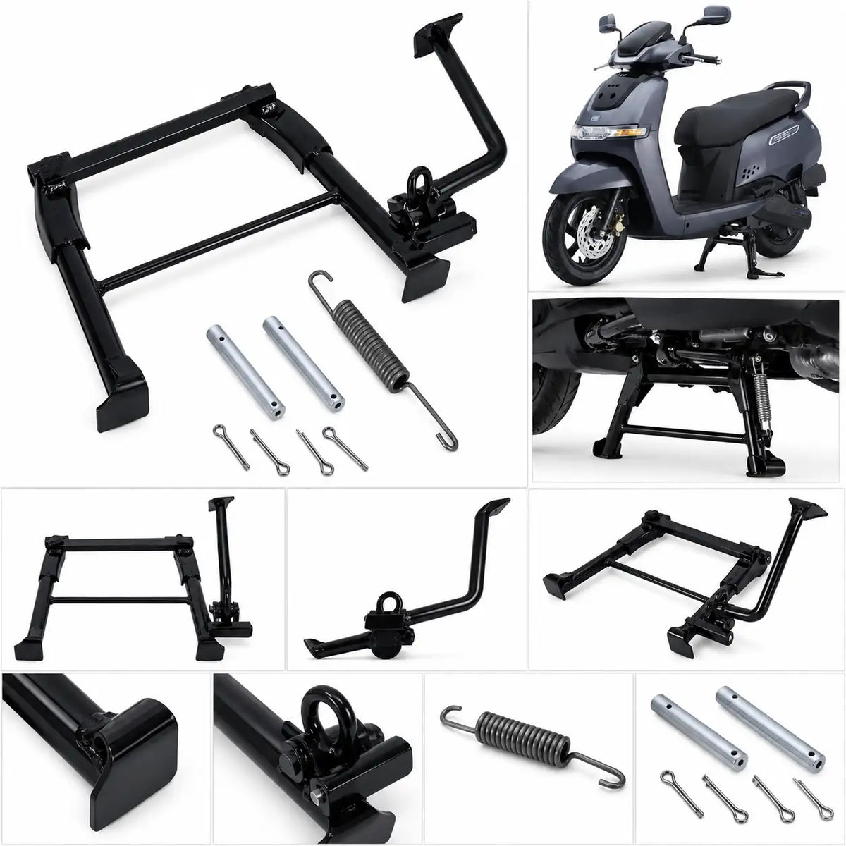 TVS iQube Electric Scooter Centre Stand – Heavy-Duty Main Stand Assembly with Spring Kit | ZombieEast